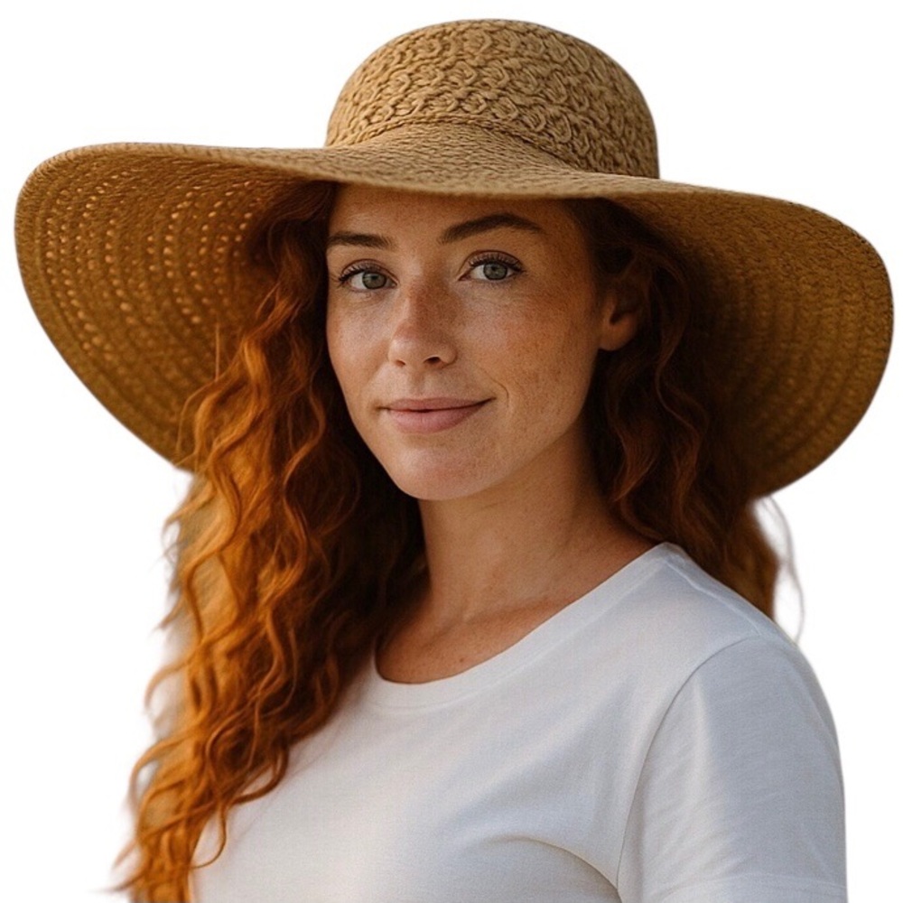 Cappelli Beach Hat Floppy Tan Tone 100% Paper